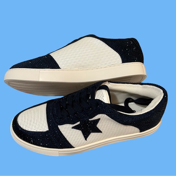 NWT! HEY GIRL, BY CORKY’S,IN NAVY BLUE/WHITE W/ CRYSTAL STAR, WOMAN’S SIZE 10. - Picture 3 of 16